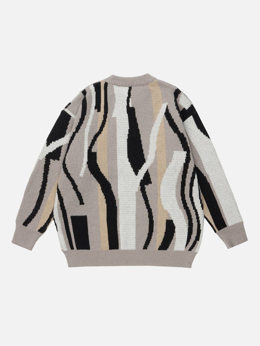 Lacezy - Geometric Stripes Sweater- Streetwear Fashion - lacezy.com