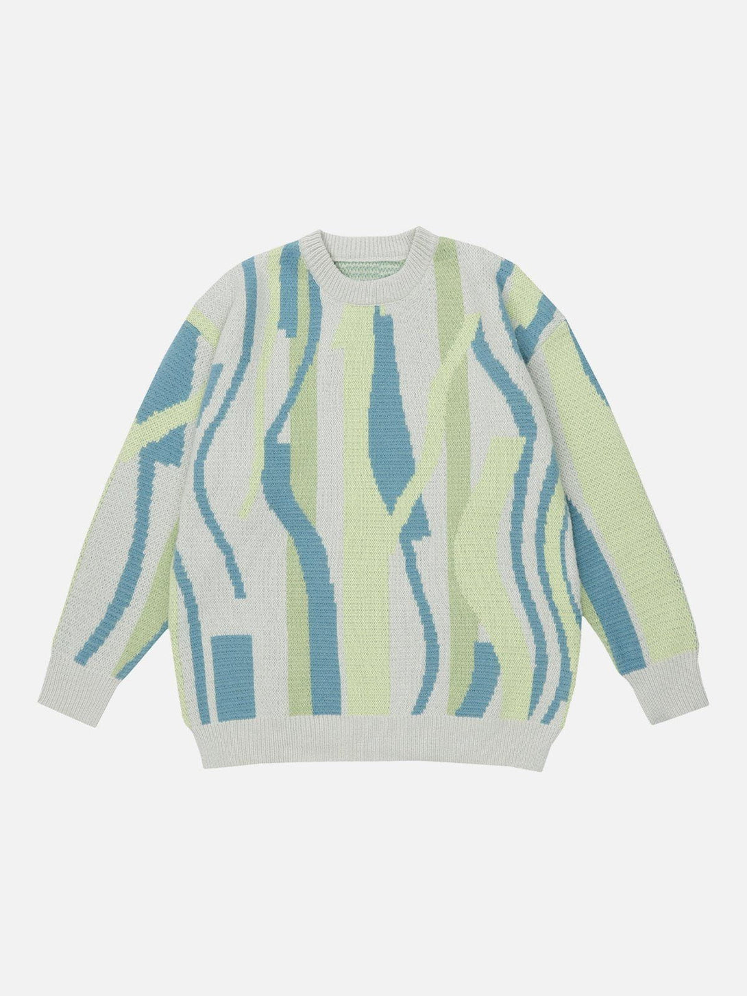 Lacezy - Geometric Stripes Sweater- Streetwear Fashion - lacezy.com