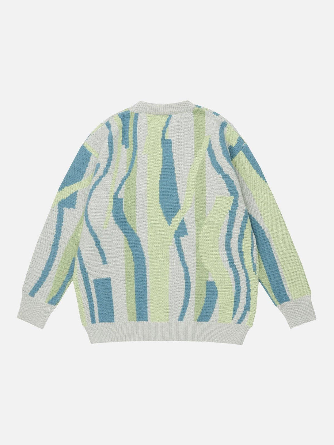 Lacezy - Geometric Stripes Sweater- Streetwear Fashion - lacezy.com