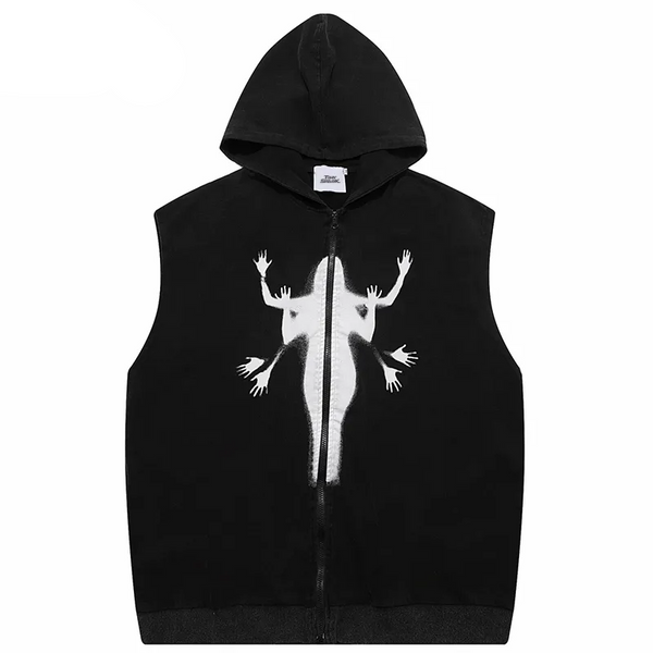 Lacezy - Ghost Shadow Graphic Hoodie- Streetwear Fashion - lacezy.com