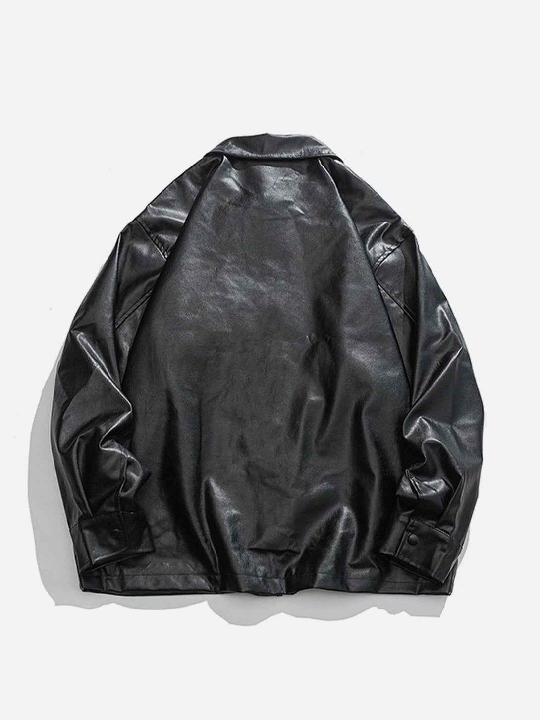 Lacezy - Gothic Letter Print Leather Jacket- Streetwear Fashion - lacezy.com