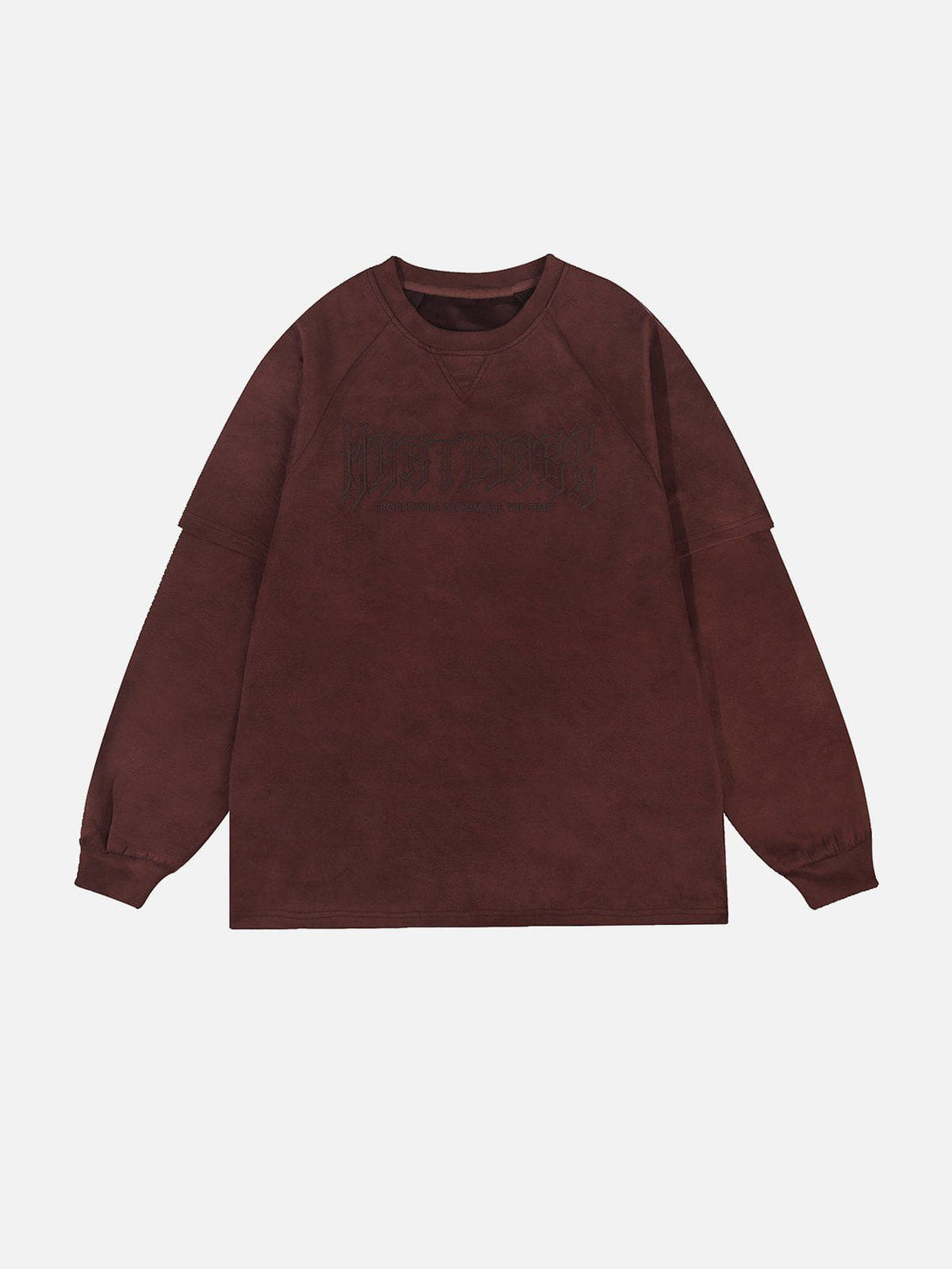 Lacezy - Gothic Monogram Suede Sweatshirt- Streetwear Fashion - lacezy.com