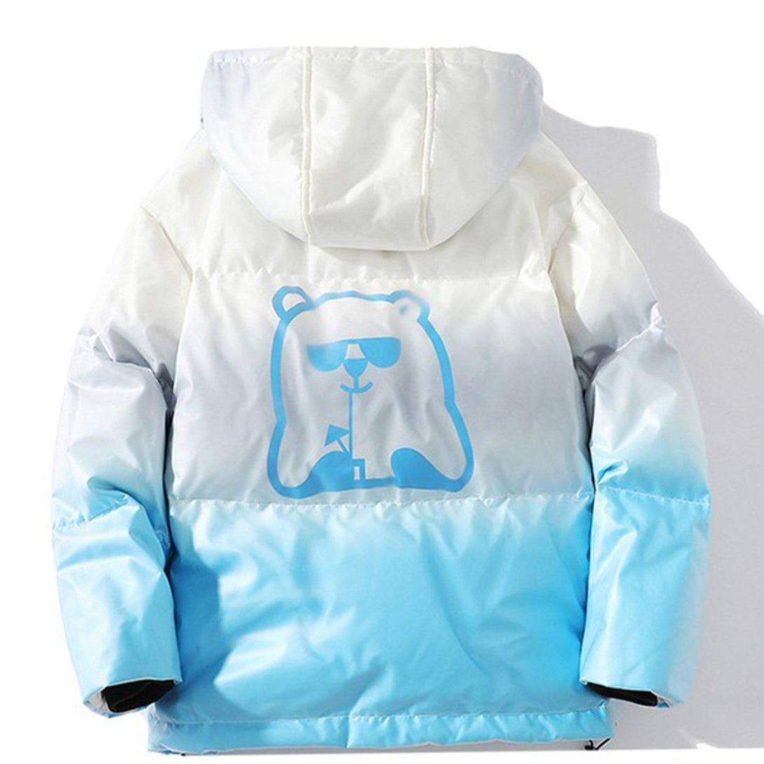 Lacezy - Gradient Bear Hood Winter Coat- Streetwear Fashion - lacezy.com