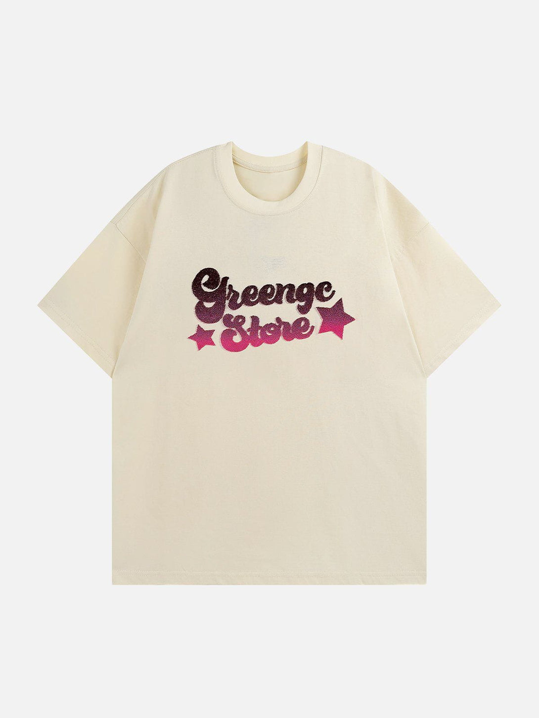 Lacezy - Gradient Embroidery Letter Tee- Streetwear Fashion - lacezy.com