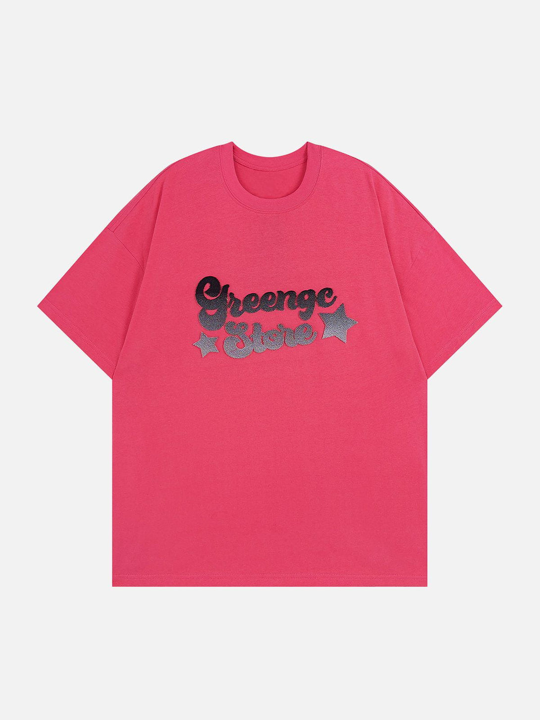 Lacezy - Gradient Embroidery Letter Tee- Streetwear Fashion - lacezy.com