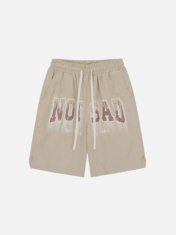 Lacezy - Gradient Flame Letter Print Shorts- Streetwear Fashion - lacezy.com