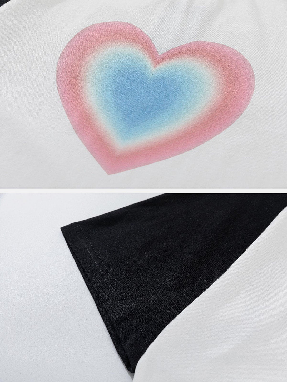 Lacezy - Gradient Heart Print Tee- Streetwear Fashion - lacezy.com