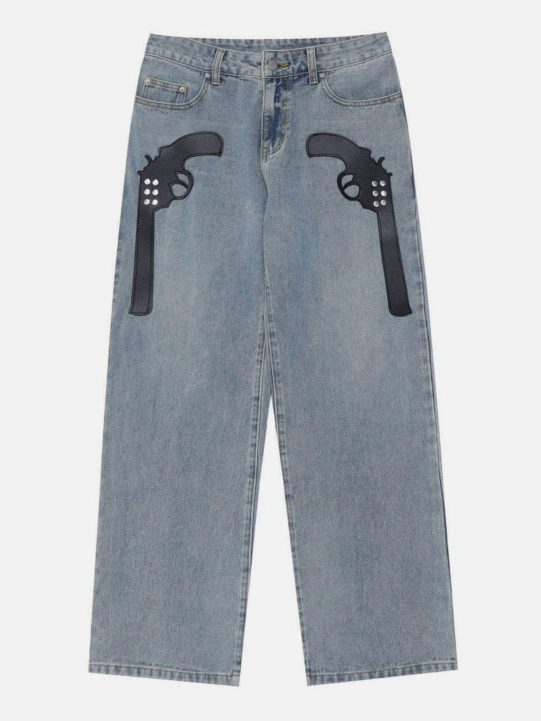 Lacezy - Gun Pattern Jeans- Streetwear Fashion - lacezy.com