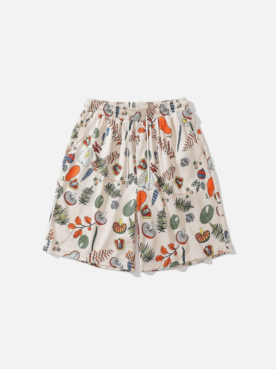 Lacezy - Hand Drawn Plants Shorts- Streetwear Fashion - lacezy.com