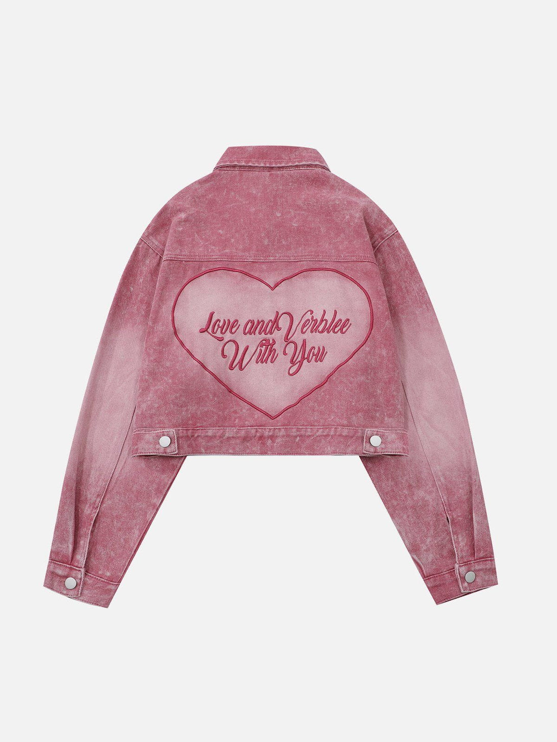 Lacezy - Heart Embroidery Jacket- Streetwear Fashion - lacezy.com