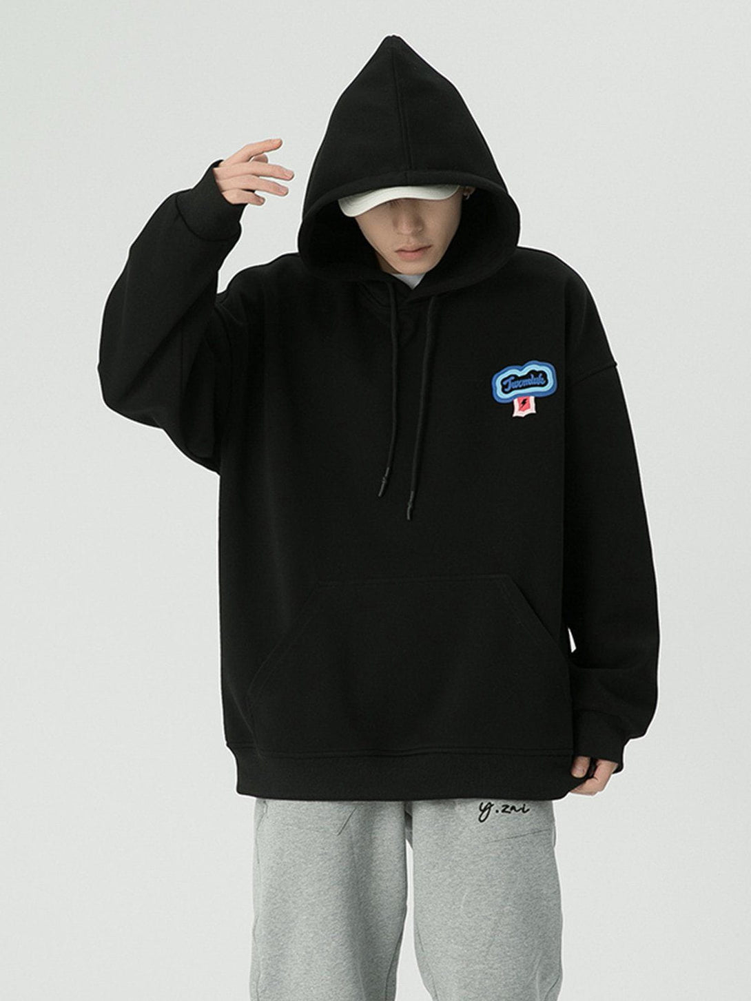 Lacezy - Heart Letter Print Hoodie- Streetwear Fashion - lacezy.com