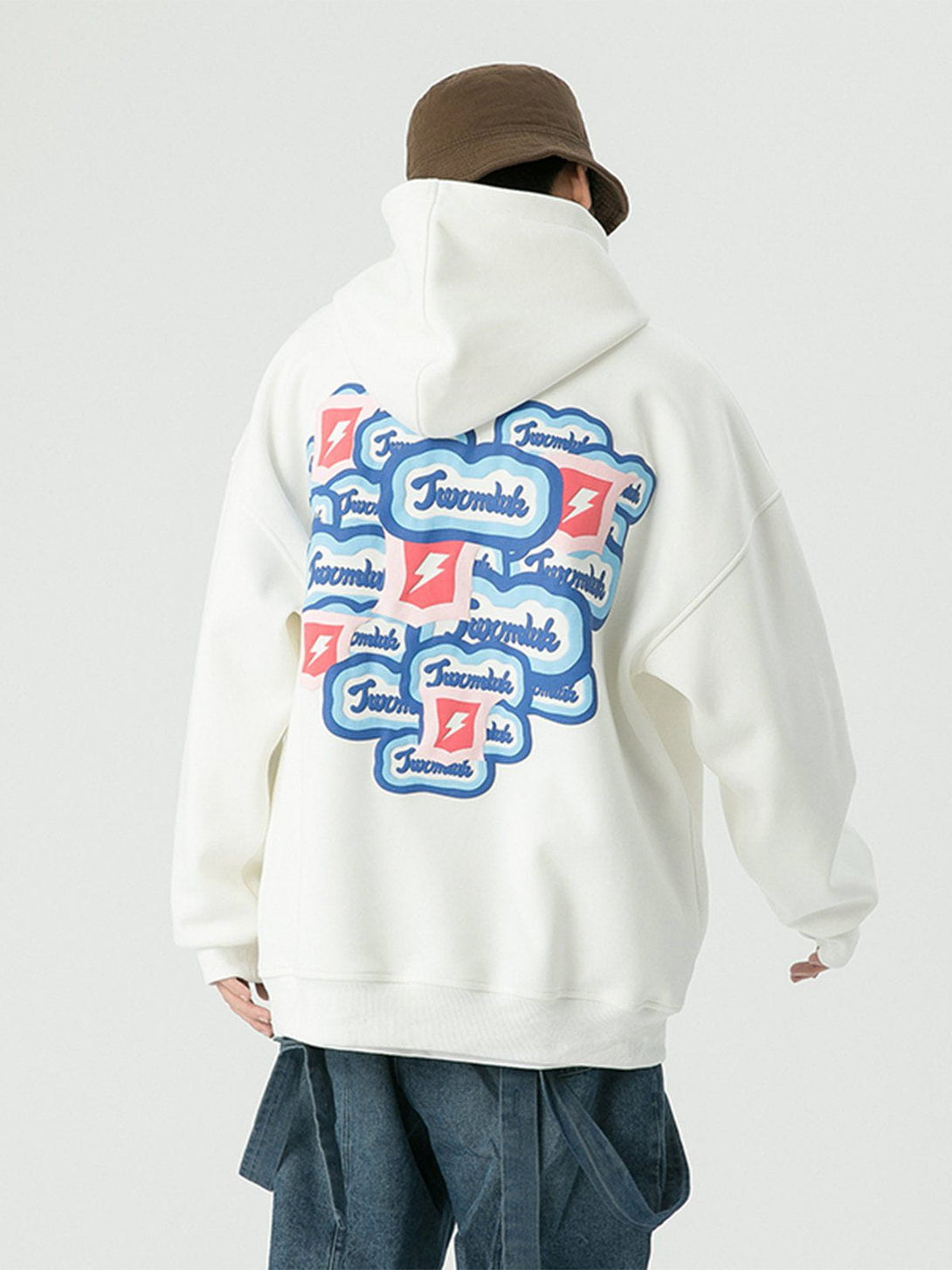 Lacezy - Heart Letter Print Hoodie- Streetwear Fashion - lacezy.com