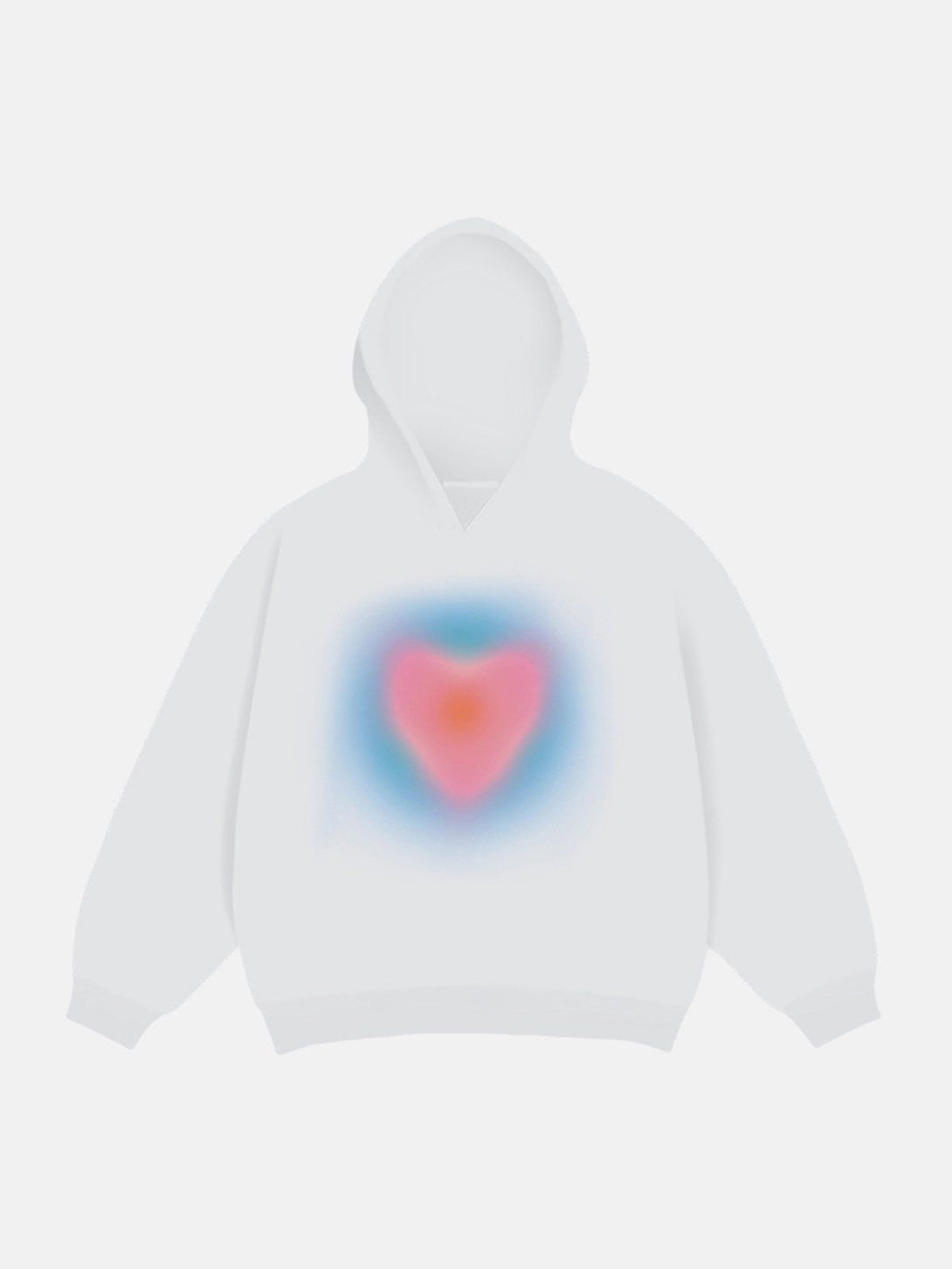 Lacezy - Heart Print Hoodie- Streetwear Fashion - lacezy.com