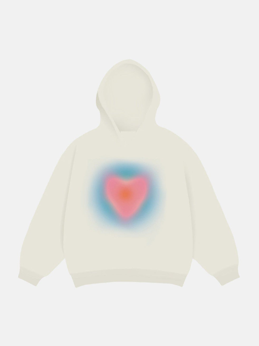 Lacezy - Heart Print Hoodie- Streetwear Fashion - lacezy.com