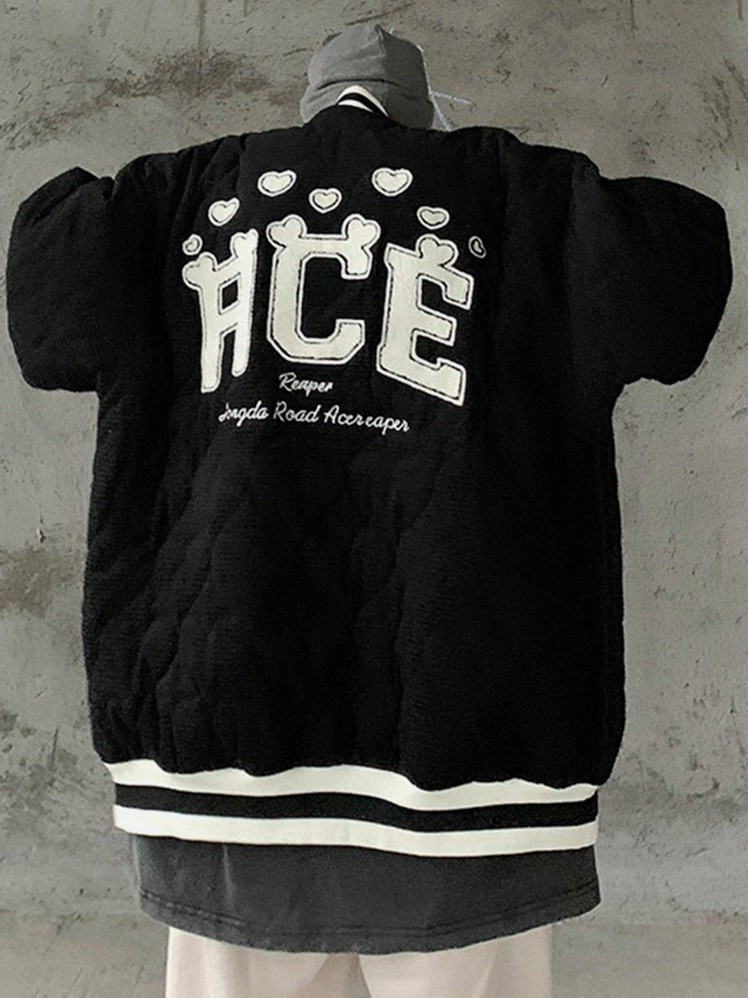 Lacezy - Heart Quilted Flocked Letters Winter Coat- Streetwear Fashion - lacezy.com