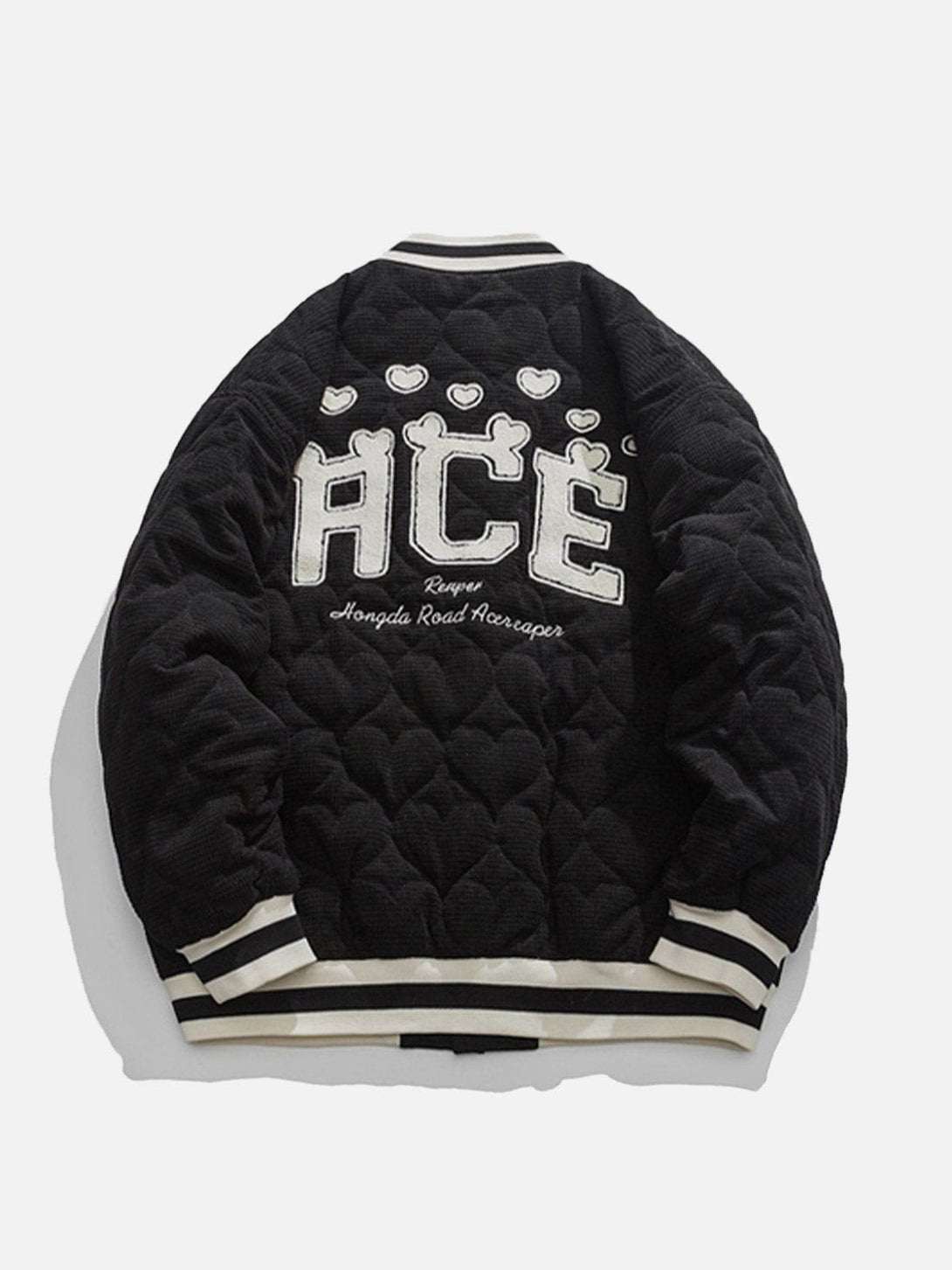 Lacezy - Heart Quilted Flocked Letters Winter Coat- Streetwear Fashion - lacezy.com