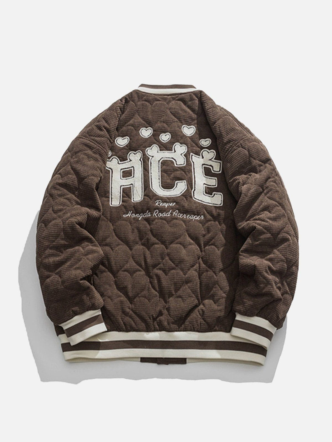 Lacezy - Heart Quilted Flocked Letters Winter Coat- Streetwear Fashion - lacezy.com