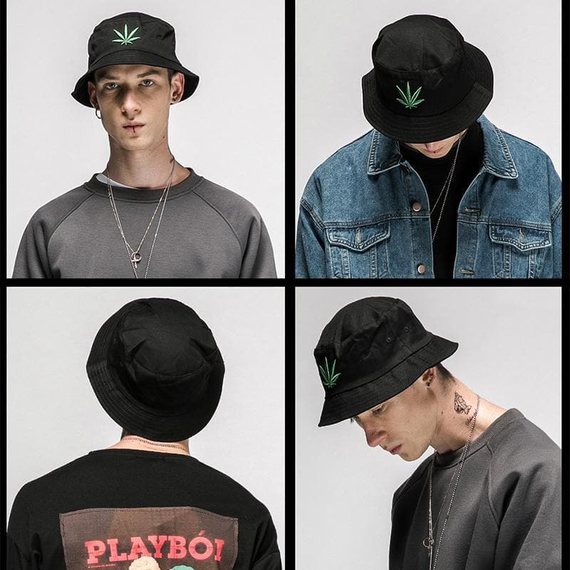 Lacezy - "Hemp Leaf" Bucket Cap- Streetwear Fashion - lacezy.com