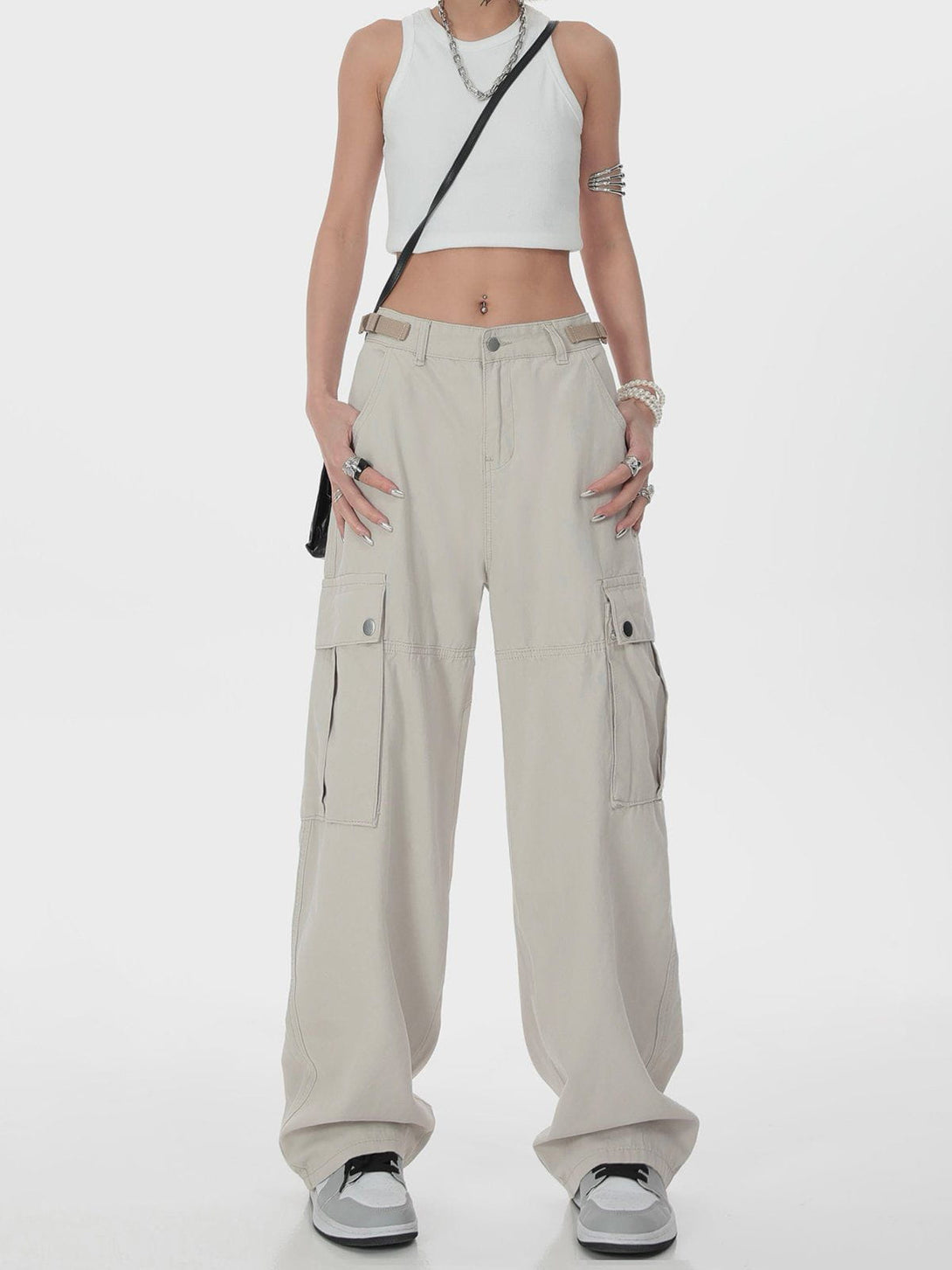 Lacezy - Hip Hop Straight Cargo Pants- Streetwear Fashion - lacezy.com