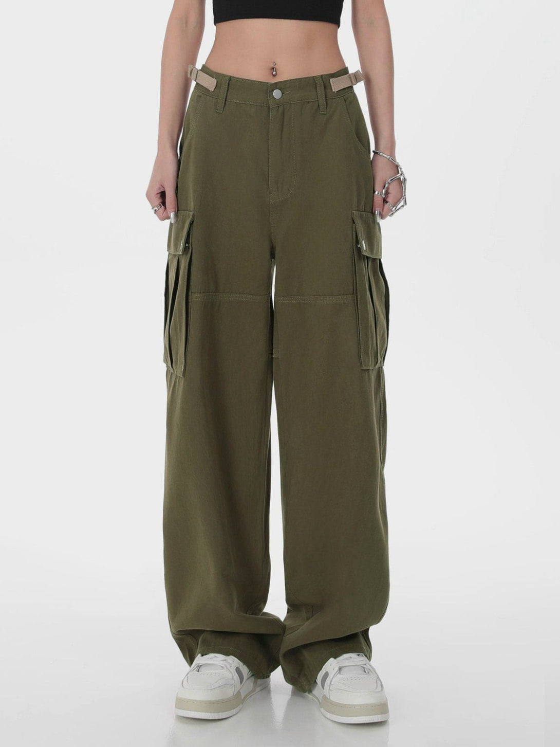 Lacezy - Hip Hop Straight Cargo Pants- Streetwear Fashion - lacezy.com