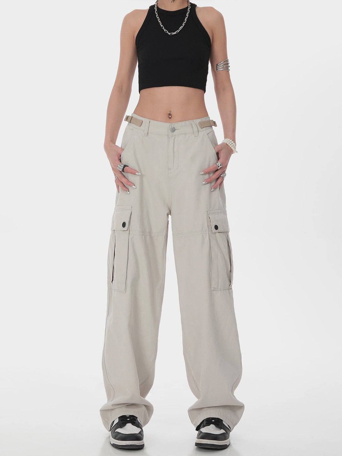 Lacezy - Hip Hop Straight Cargo Pants- Streetwear Fashion - lacezy.com