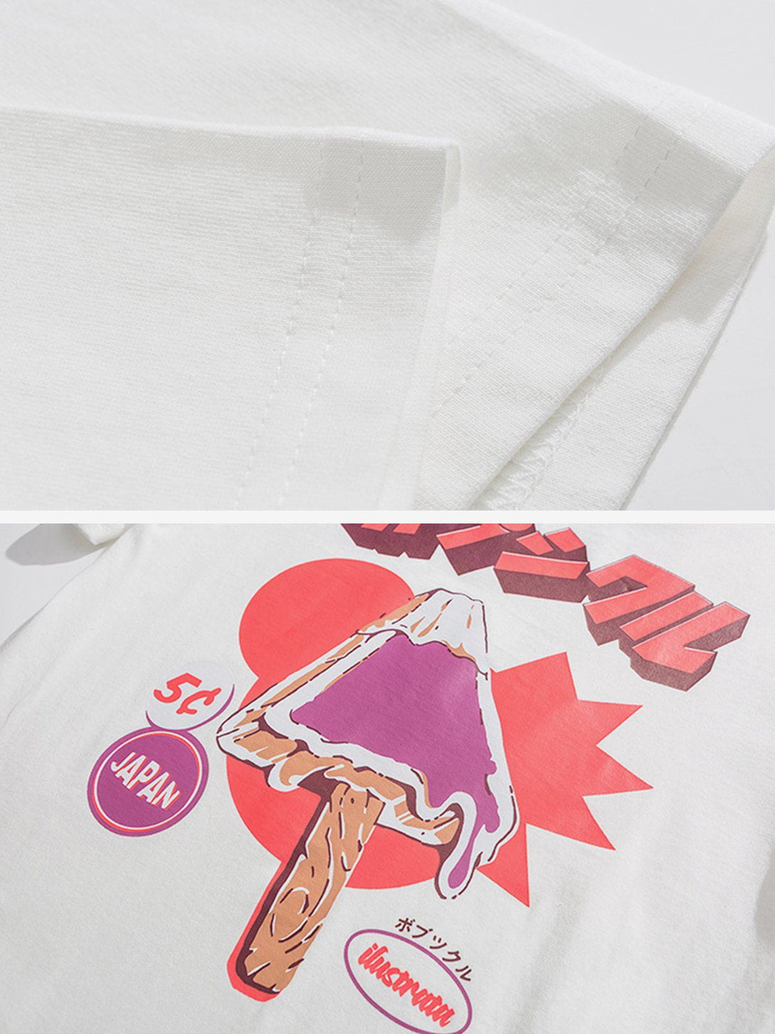 Lacezy - Ice Cream Print Tee- Streetwear Fashion - lacezy.com