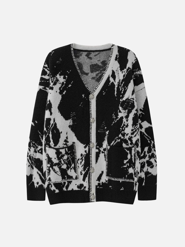 Lacezy - Ink And Water Style Embroidery Cardigan- Streetwear Fashion - lacezy.com