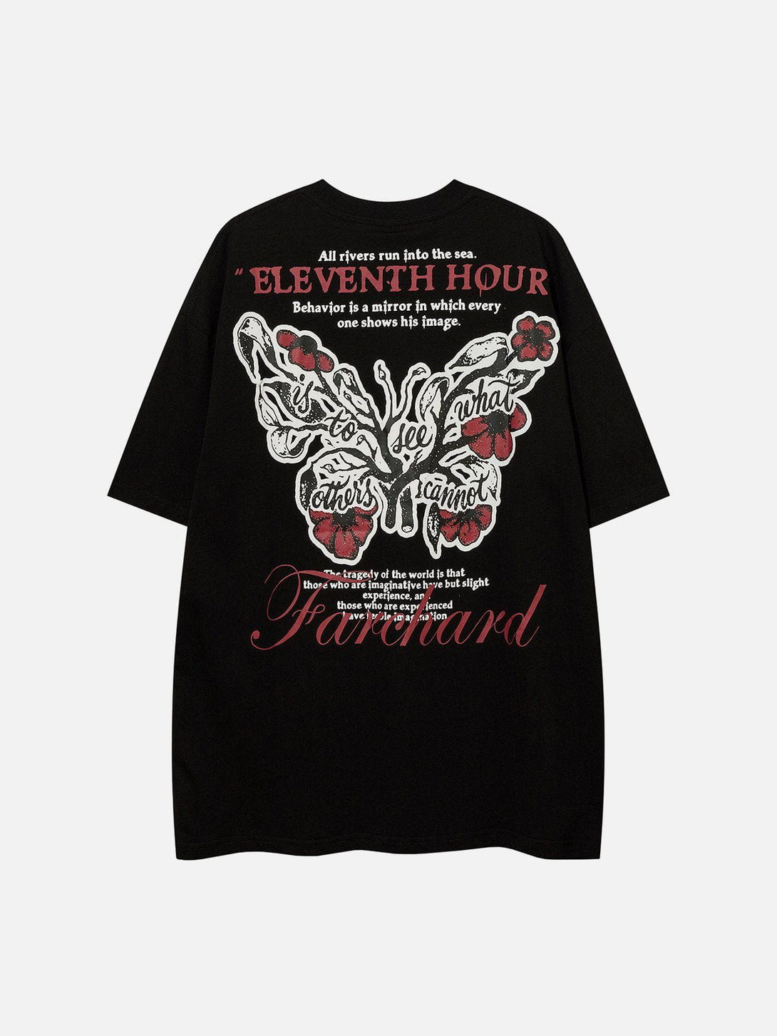 Lacezy - Irregular Butterfly Print Tee- Streetwear Fashion - lacezy.com