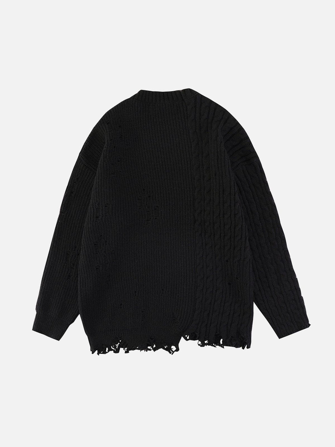 Lacezy - Irregular Patchwork Twist Sweater- Streetwear Fashion - lacezy.com