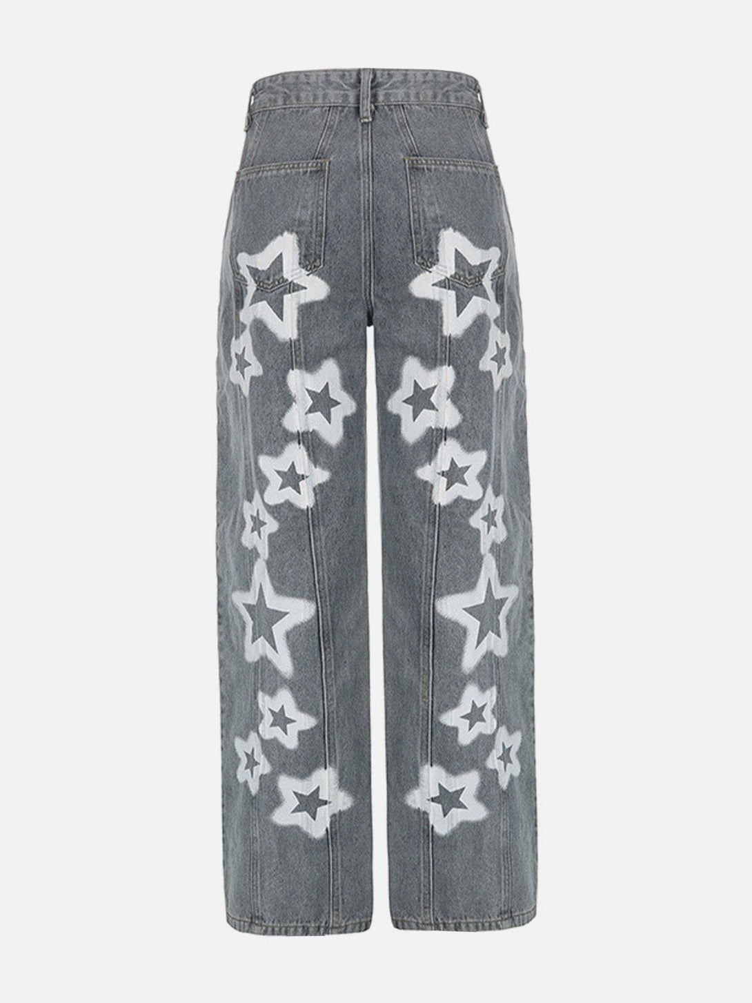 Lacezy - Irregular Star Print Jeans- Streetwear Fashion - lacezy.com