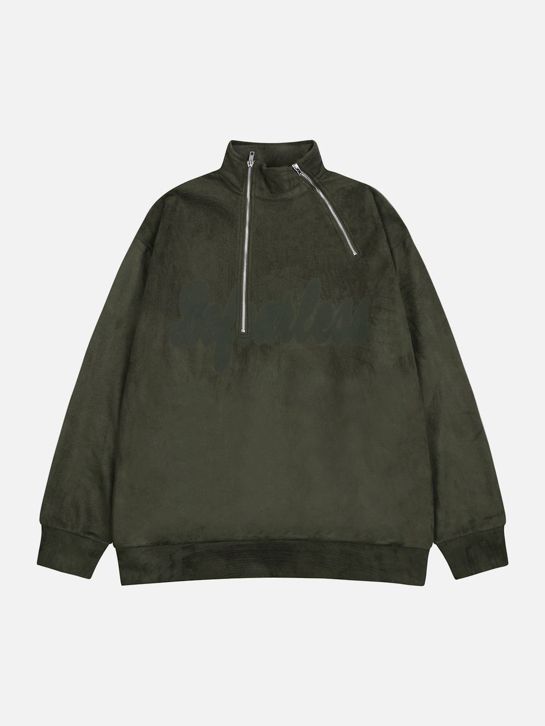 Lacezy - Irregular Zip Up High Collar Sweatshirt- Streetwear Fashion - lacezy.com