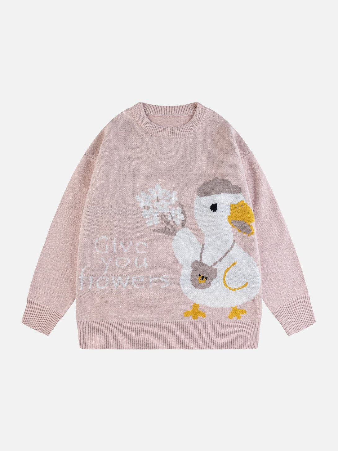 Lacezy - Jacquard Cartoon Duck Sweater- Streetwear Fashion - lacezy.com