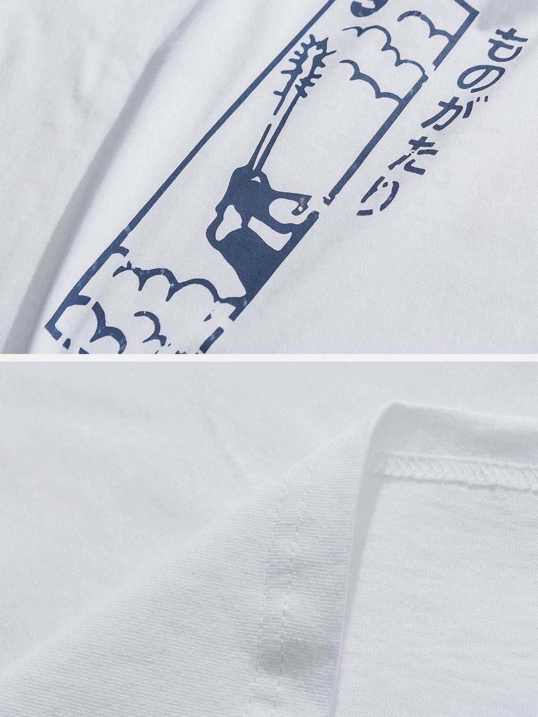 Lacezy - Japanese Font Print Tee- Streetwear Fashion - lacezy.com