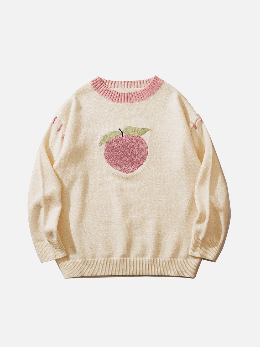 Lacezy - Juicy Peach Flocking Sweater- Streetwear Fashion - lacezy.com