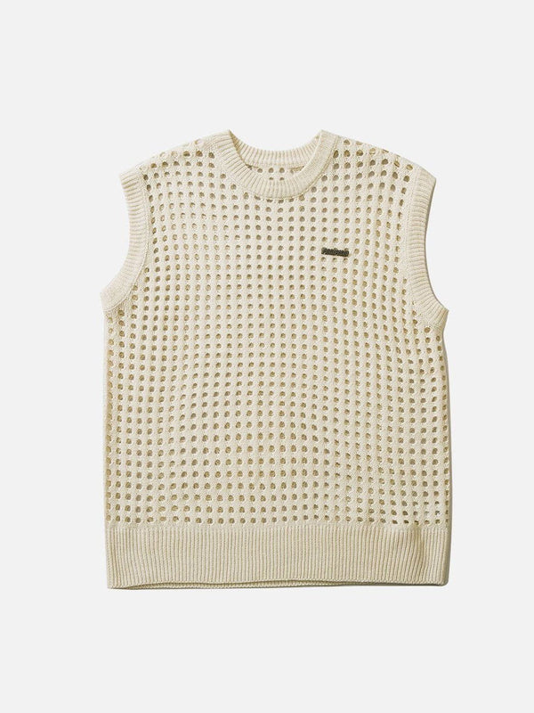 Lacezy - Knitted Cutout Sweater Vest- Streetwear Fashion - lacezy.com