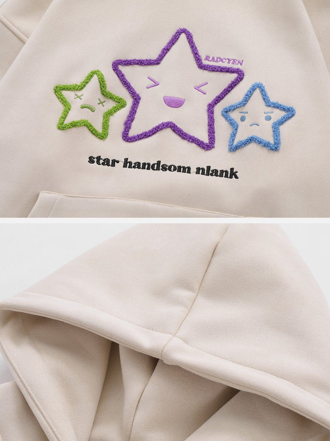 Lacezy - Knitting Embroidery Star Hoodie- Streetwear Fashion - lacezy.com