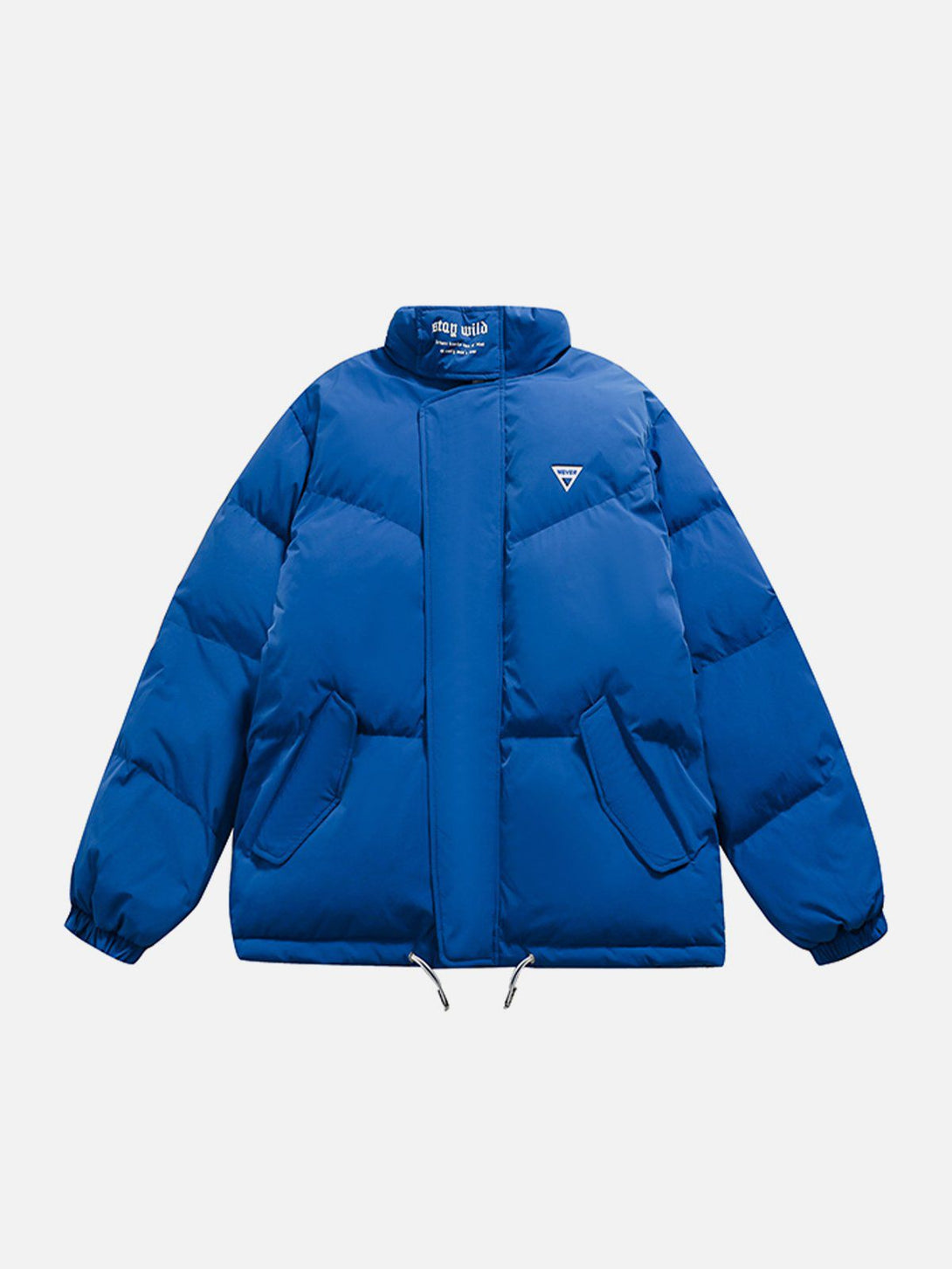 Lacezy - Labeled Solid Color Winter Coat- Streetwear Fashion - lacezy.com