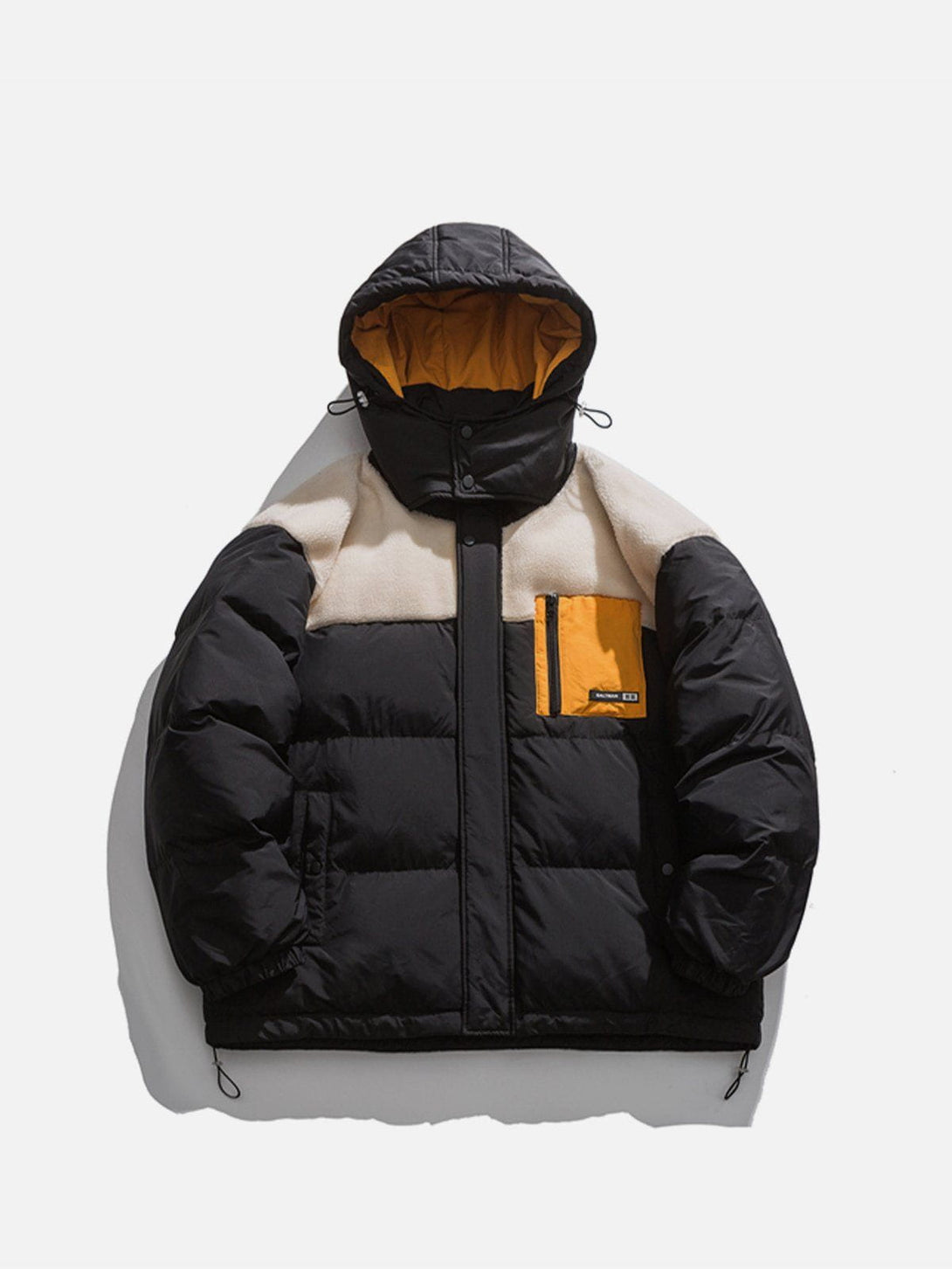 Lacezy - Lambswool Splicing Winter Coat- Streetwear Fashion - lacezy.com