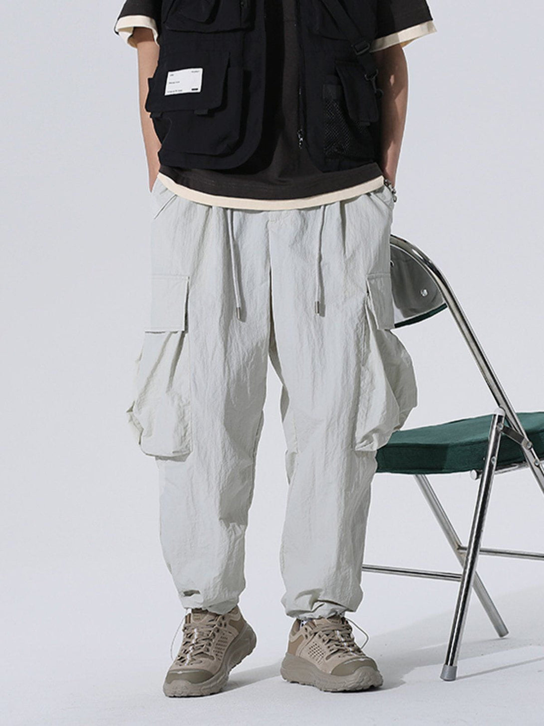 Lacezy - Large Pockets Loose Cargo Pants- Streetwear Fashion - lacezy.com