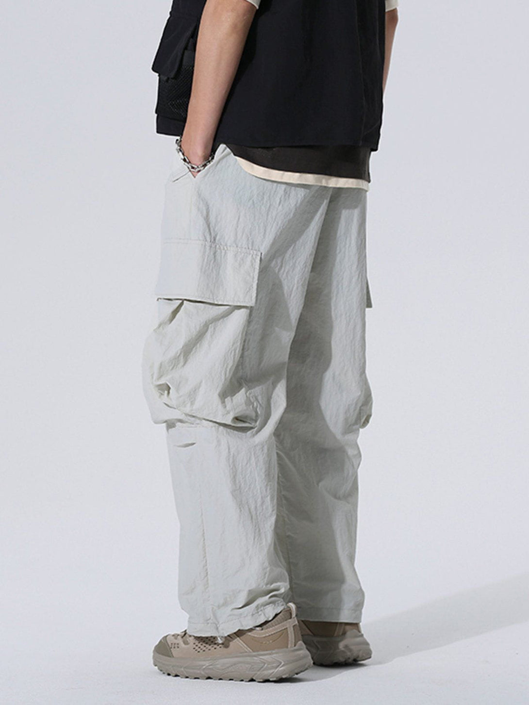 Lacezy - Large Pockets Loose Cargo Pants- Streetwear Fashion - lacezy.com