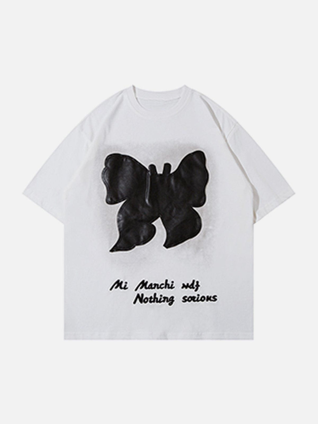 Lacezy - Leather Butterfly Tee- Streetwear Fashion - lacezy.com