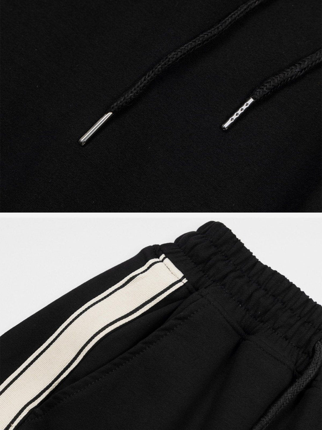 Lacezy - Leg Retractable Striped Drawstring Sweatpants- Streetwear Fashion - lacezy.com