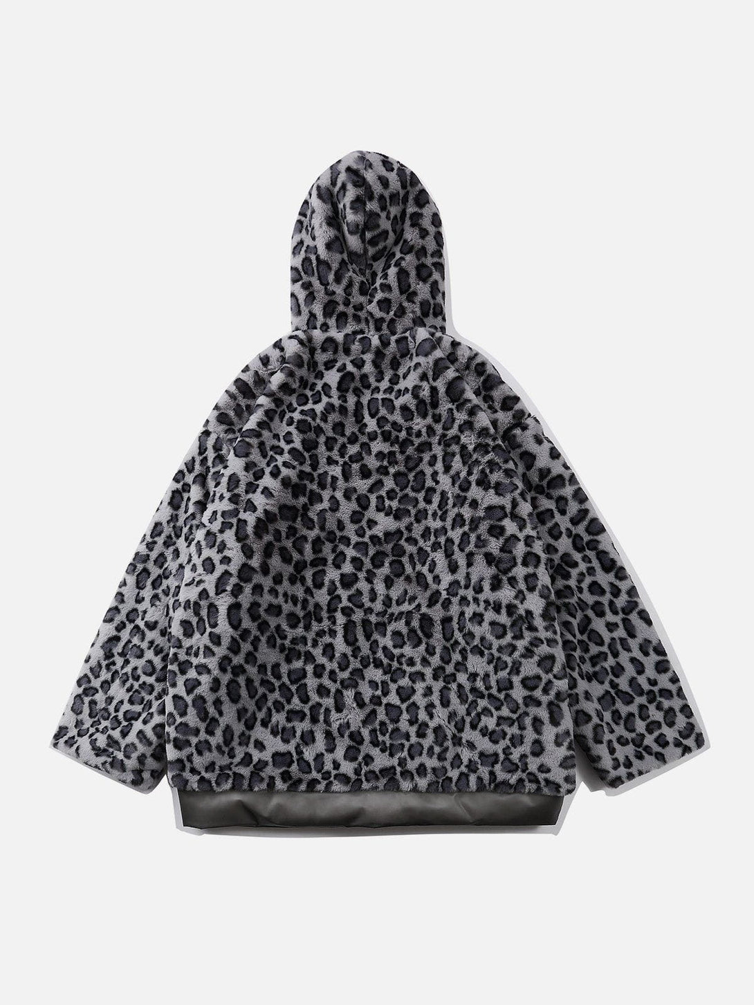 Lacezy - Leopard Plush Stitching Transparent PU Winter Coat- Streetwear Fashion - lacezy.com