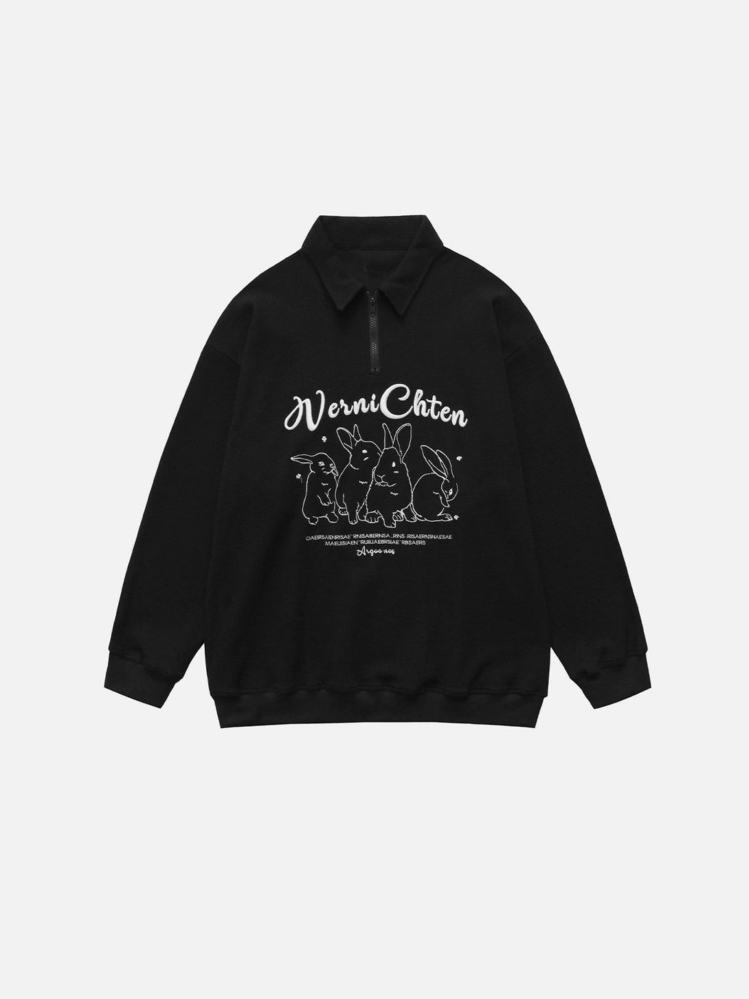 Lacezy - Letter Bunny Embroidered Sweatshirt- Streetwear Fashion - lacezy.com