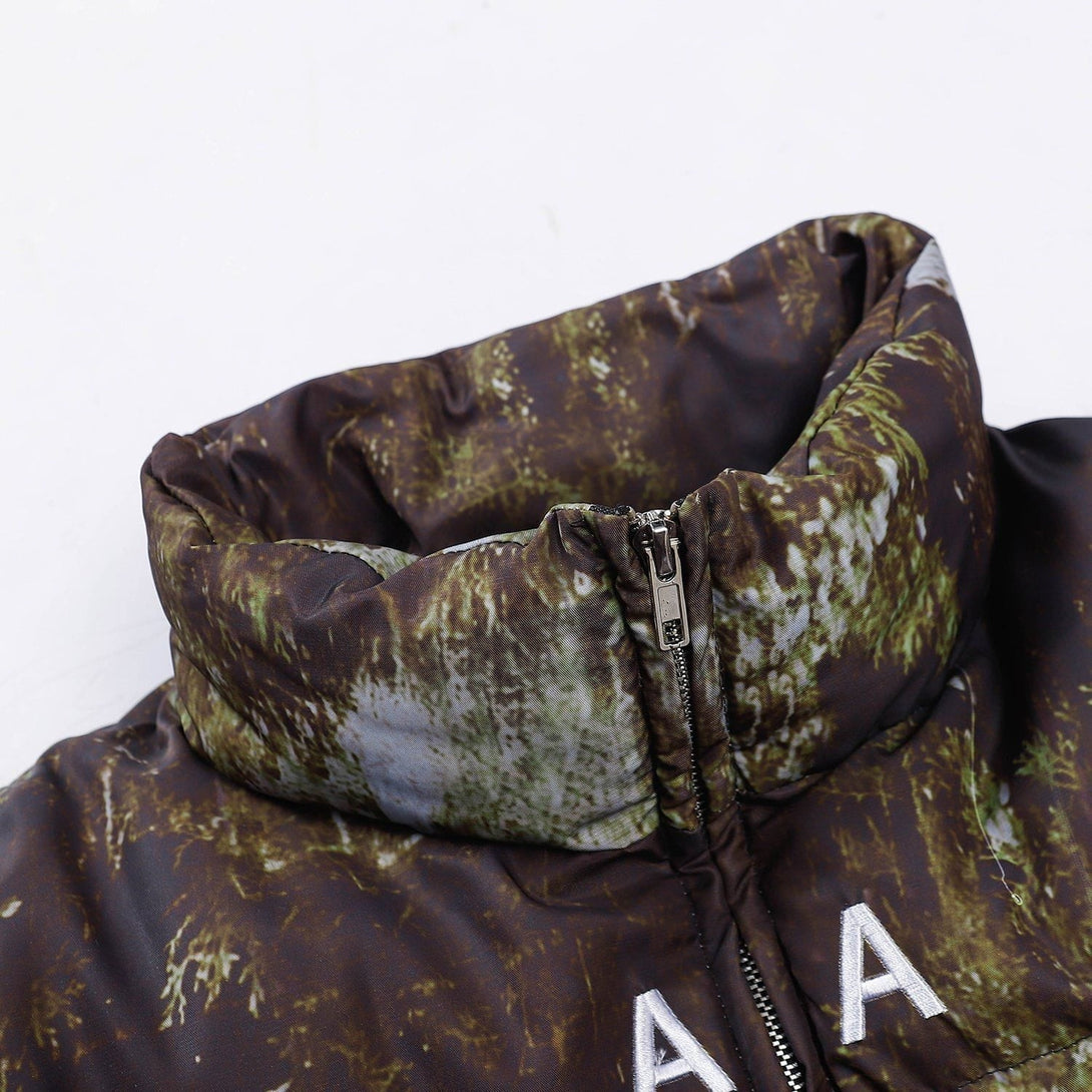 Lacezy - Letter Embroidered Camouflage Winter Coat- Streetwear Fashion - lacezy.com