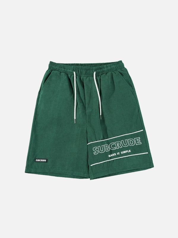 Lacezy - Letter Embroidered Shorts- Streetwear Fashion - lacezy.com