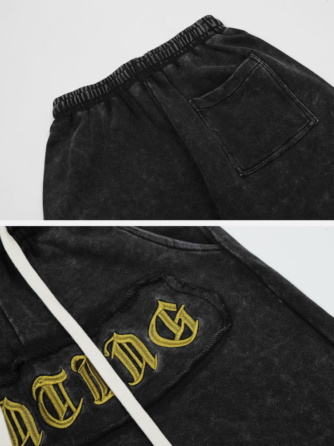 Lacezy - Letter Embroidery Shorts- Streetwear Fashion - lacezy.com