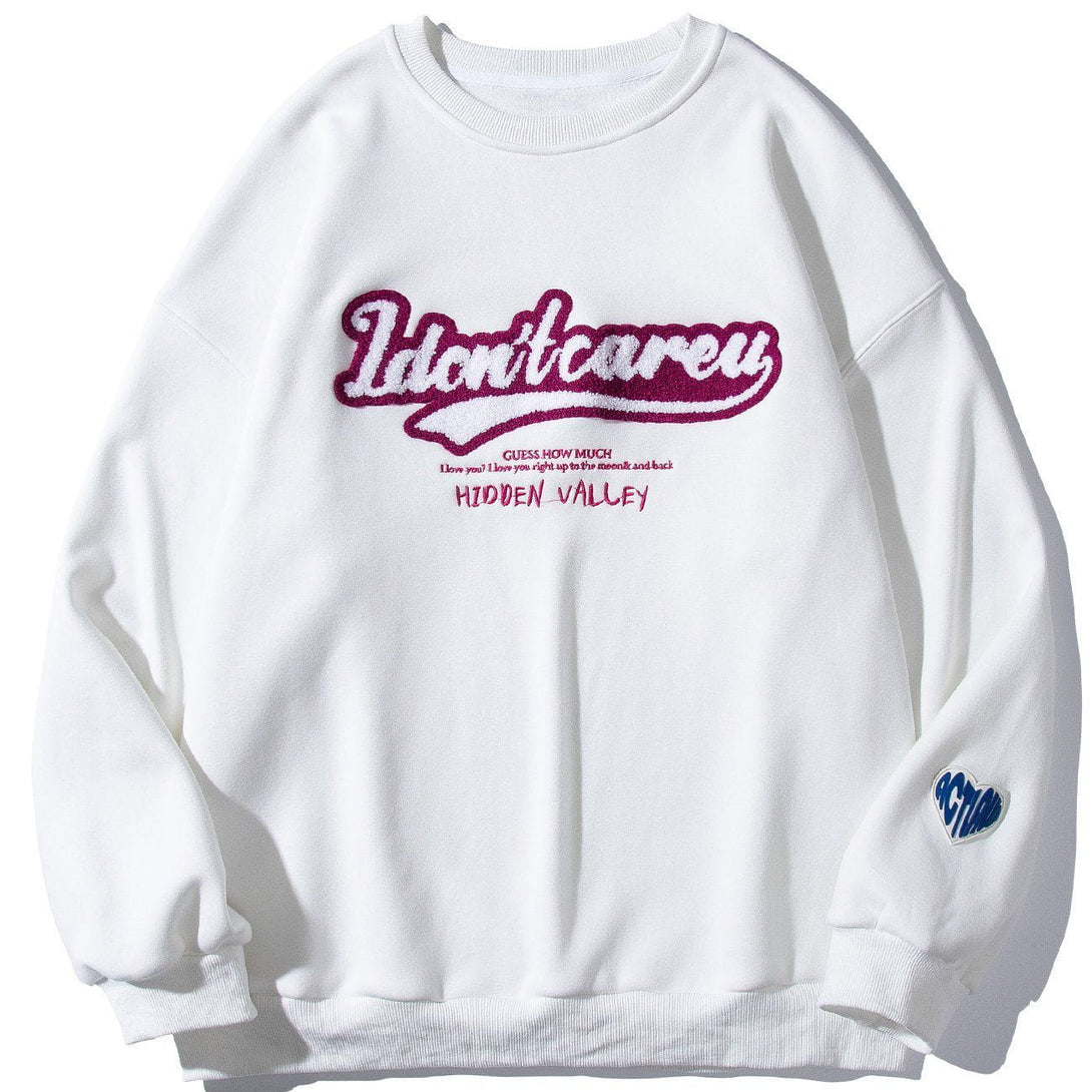 Lacezy - Letter Flocked Sweatshirt- Streetwear Fashion - lacezy.com