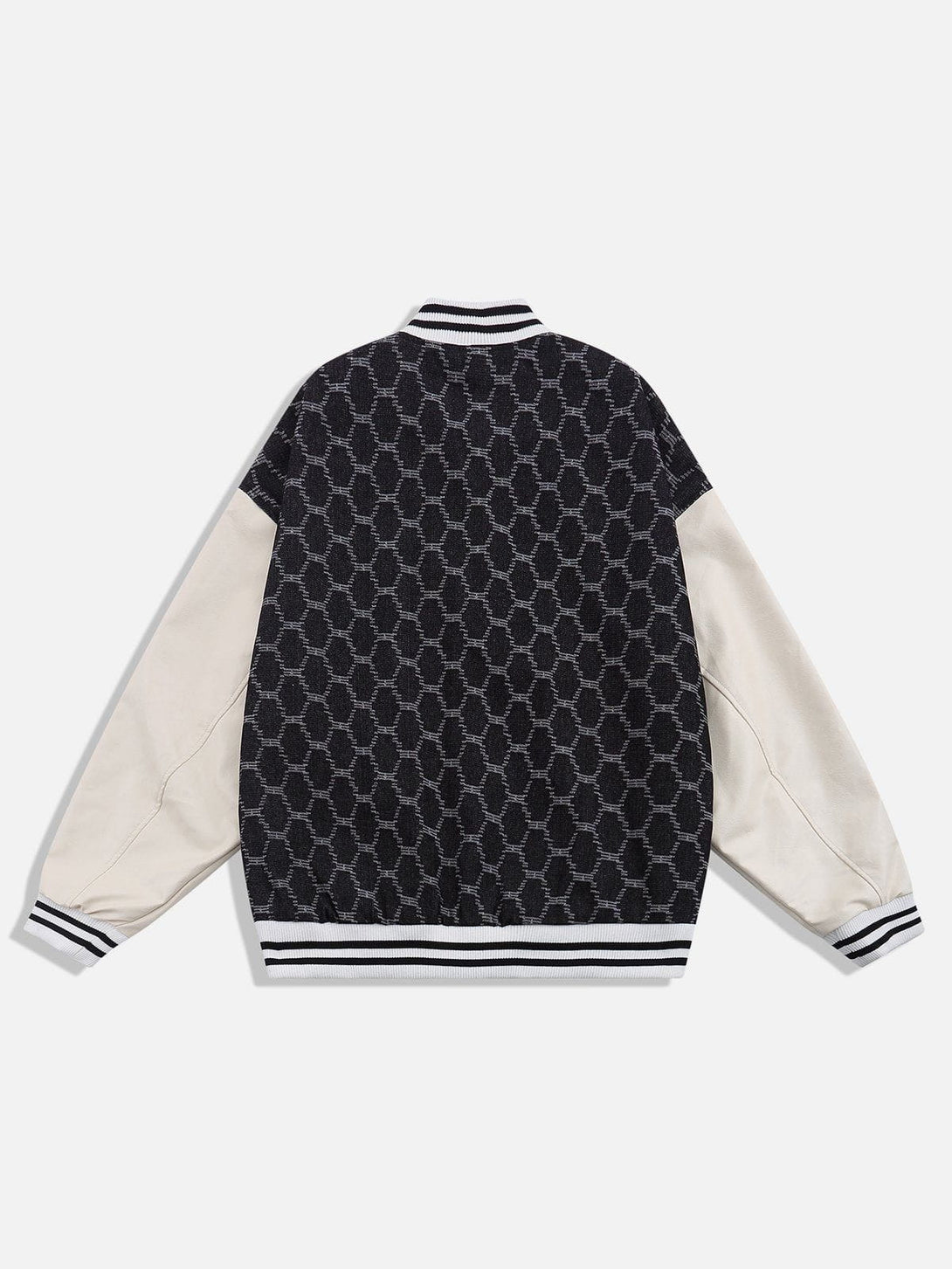 Lacezy - Letter Grid Patchwork Jacket- Streetwear Fashion - lacezy.com