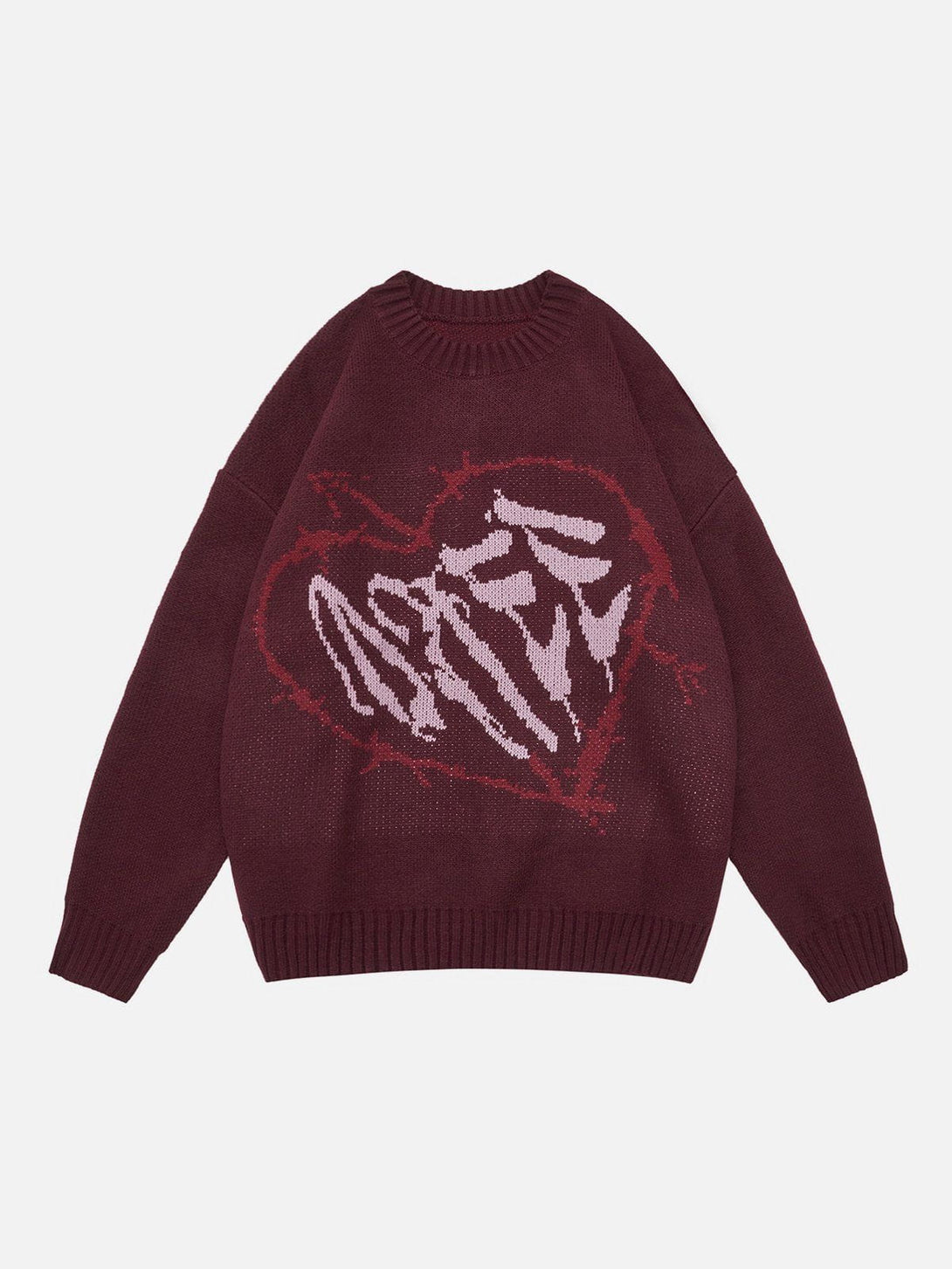 Lacezy - Letter Heart Pattern Sweater- Streetwear Fashion - lacezy.com